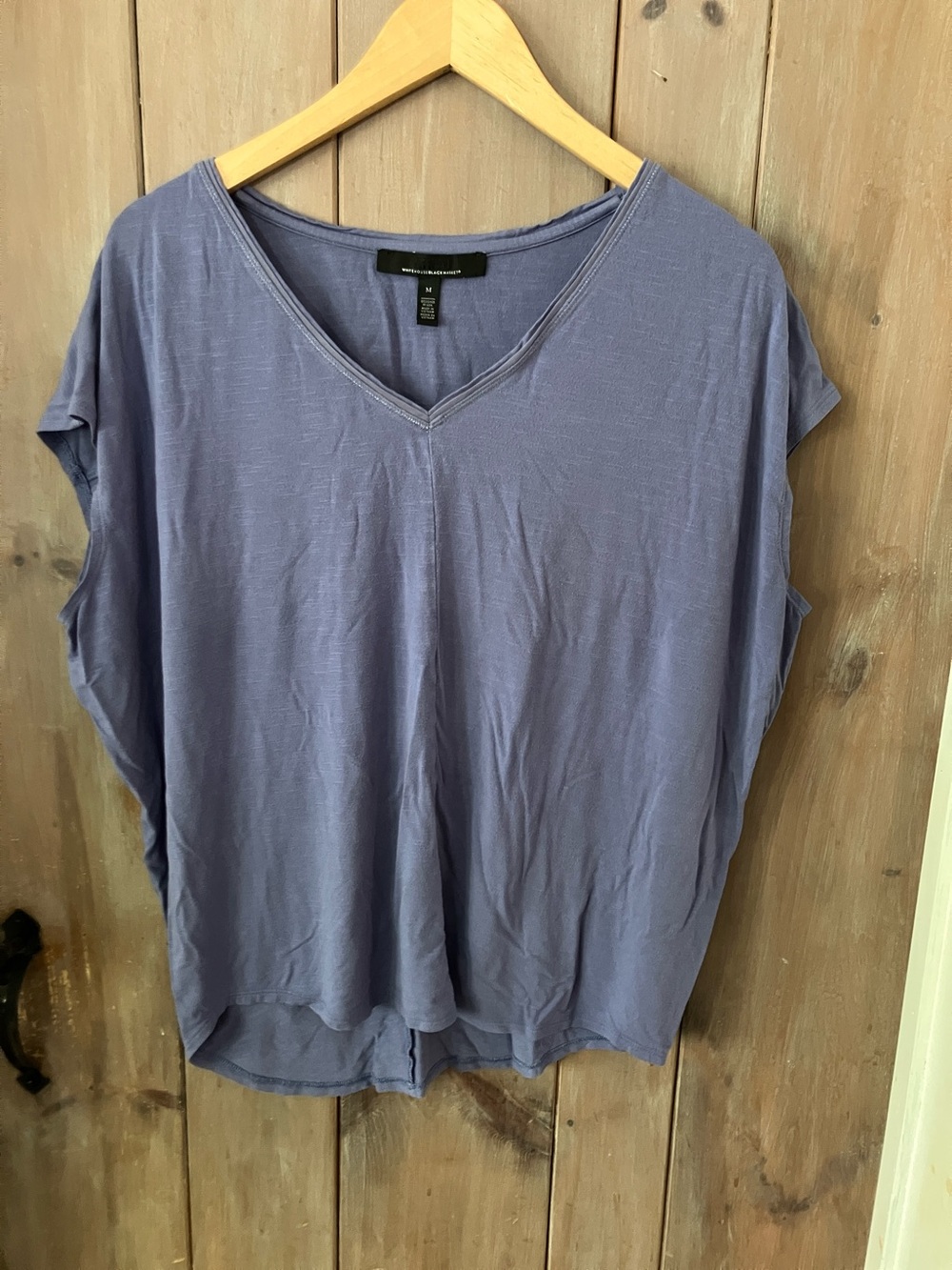 White House Black Market Periwinkle V-Neck Dolman Tunic